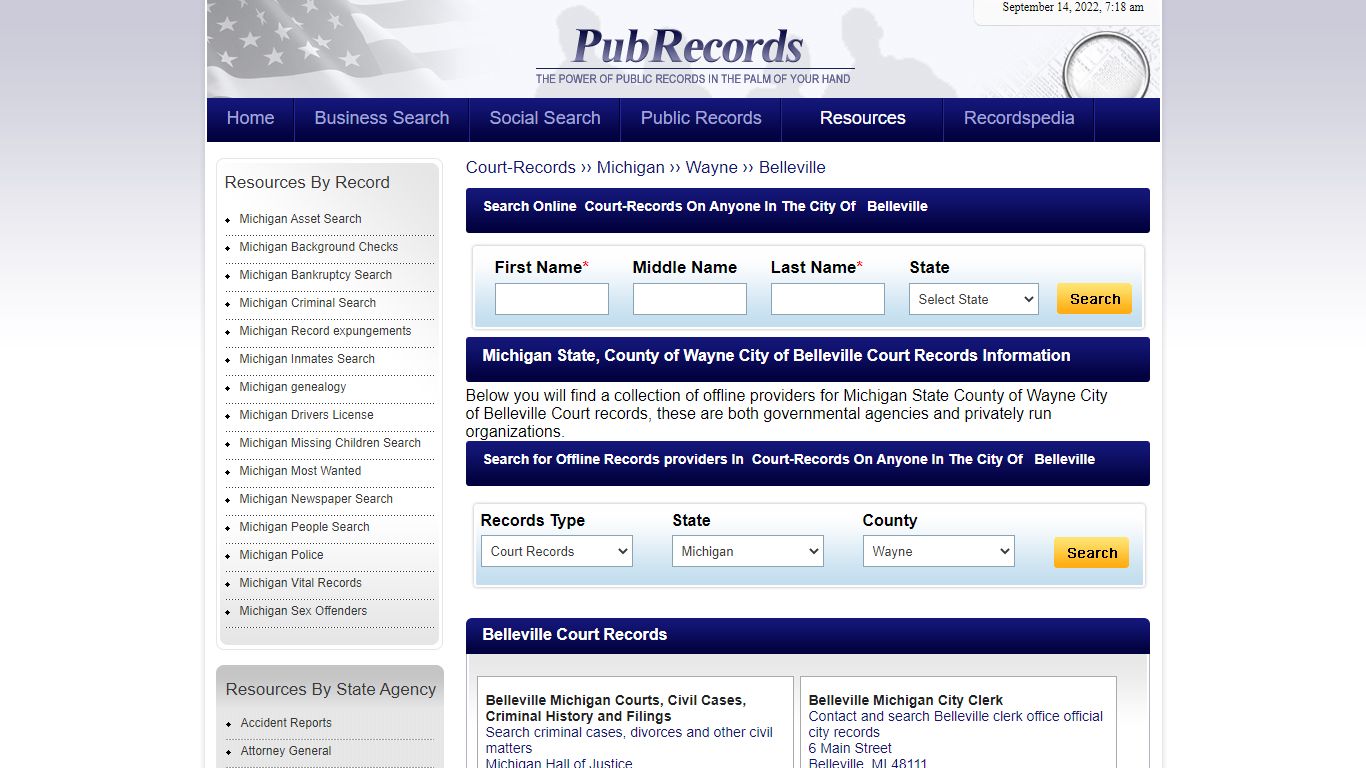 Belleville, Wayne County, Michigan Court Records - Pubrecords.com